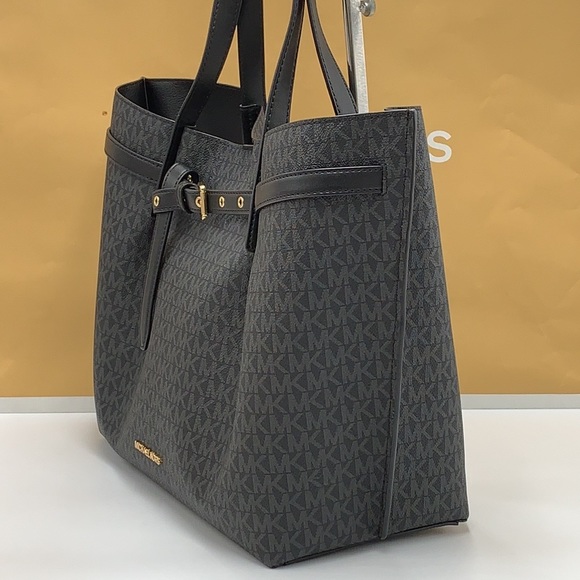 MICHAEL KORS BLACK SIGNATURE COLOR 
Emilia Large Logo Tote Bag - Picture 9 of 14